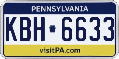 PA license plate KBH6633