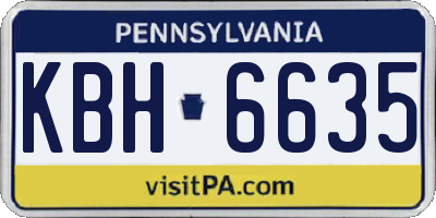 PA license plate KBH6635