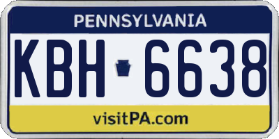 PA license plate KBH6638
