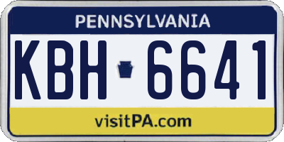 PA license plate KBH6641