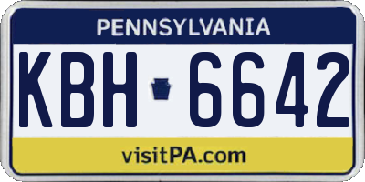 PA license plate KBH6642
