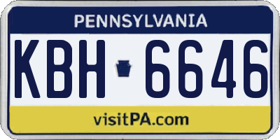 PA license plate KBH6646