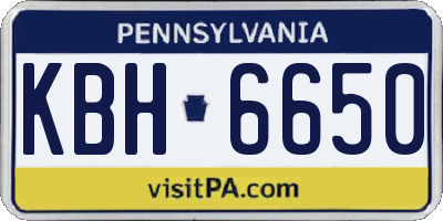PA license plate KBH6650