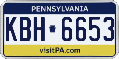PA license plate KBH6653