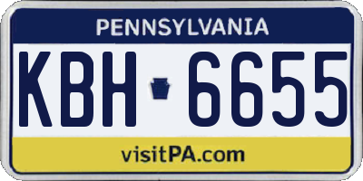 PA license plate KBH6655