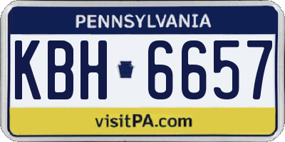 PA license plate KBH6657