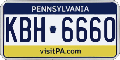 PA license plate KBH6660