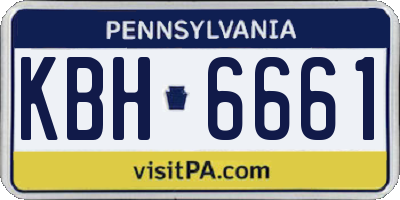 PA license plate KBH6661