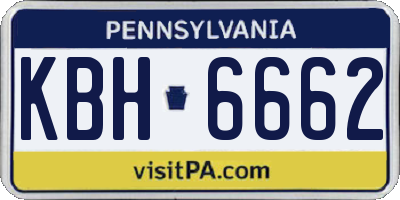 PA license plate KBH6662