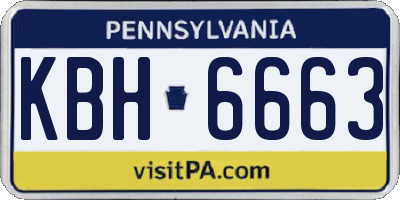 PA license plate KBH6663