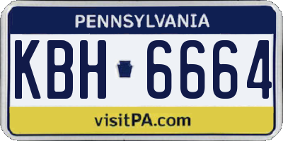 PA license plate KBH6664