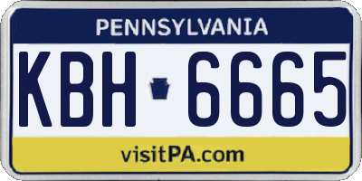 PA license plate KBH6665