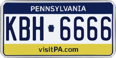 PA license plate KBH6666