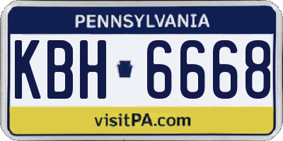 PA license plate KBH6668