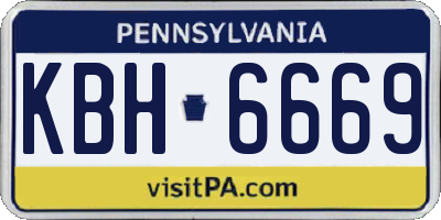 PA license plate KBH6669