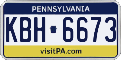 PA license plate KBH6673