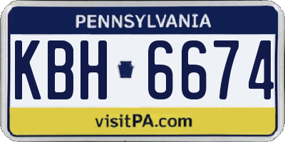 PA license plate KBH6674