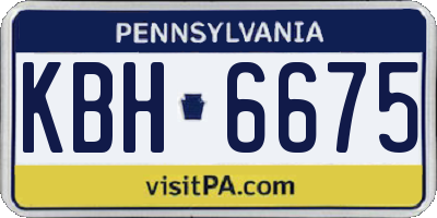 PA license plate KBH6675