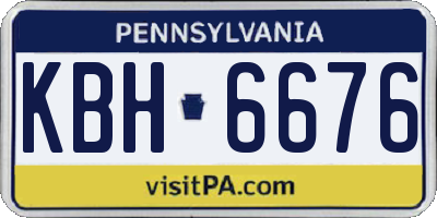 PA license plate KBH6676