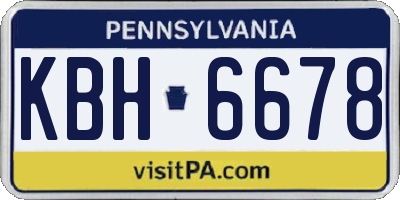 PA license plate KBH6678
