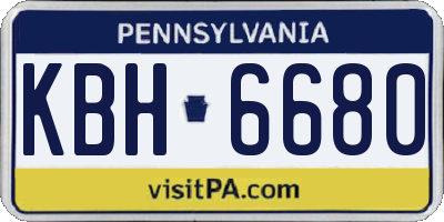 PA license plate KBH6680