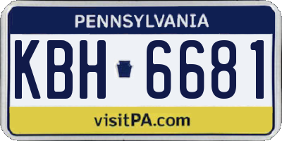 PA license plate KBH6681