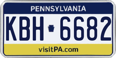 PA license plate KBH6682