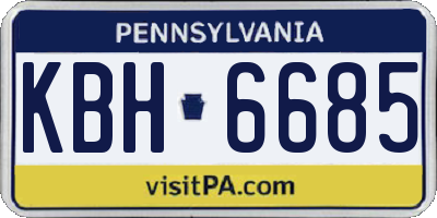 PA license plate KBH6685
