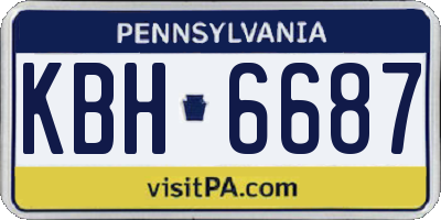 PA license plate KBH6687
