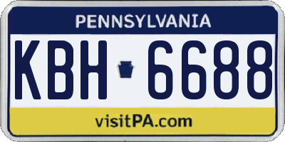 PA license plate KBH6688