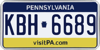 PA license plate KBH6689