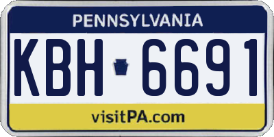 PA license plate KBH6691