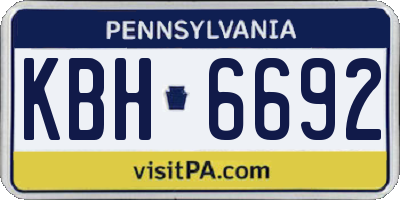 PA license plate KBH6692