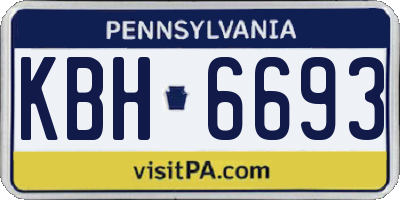 PA license plate KBH6693