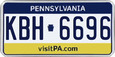PA license plate KBH6696