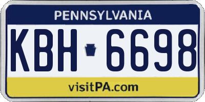 PA license plate KBH6698