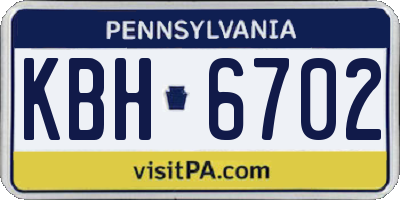 PA license plate KBH6702