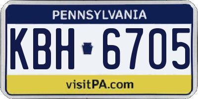 PA license plate KBH6705