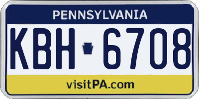 PA license plate KBH6708