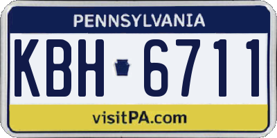 PA license plate KBH6711