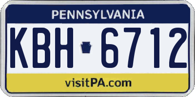 PA license plate KBH6712
