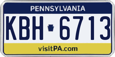 PA license plate KBH6713