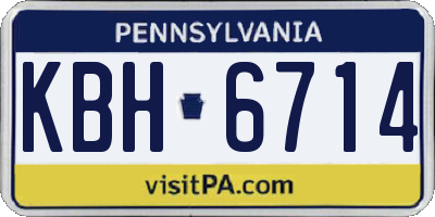 PA license plate KBH6714