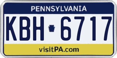 PA license plate KBH6717