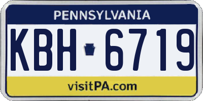 PA license plate KBH6719