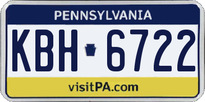 PA license plate KBH6722