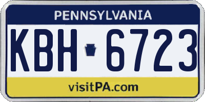 PA license plate KBH6723