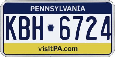 PA license plate KBH6724