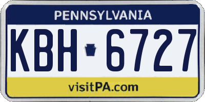 PA license plate KBH6727