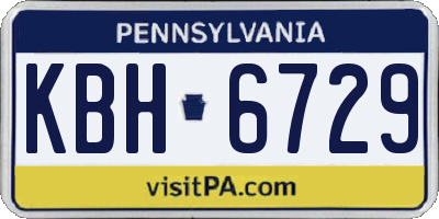 PA license plate KBH6729